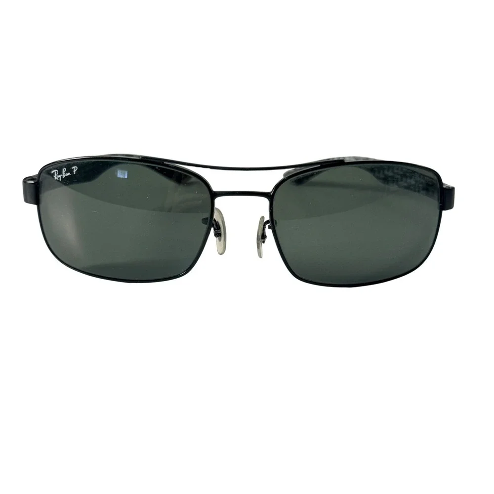 Ray-Ban RB 8316 002/N5 62-18 135 3P Polarized Sunglasses Black Metal Rectangle